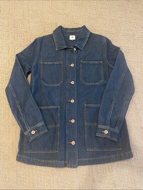 CAbi Indigo Denim Patch-Pocket Jacket